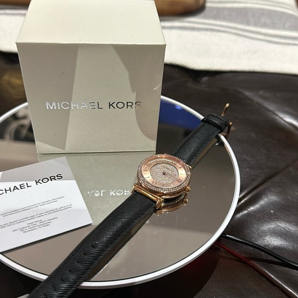 Authentic Michael Kors CATLIN Rose Gold & Pave Embellished Women’s Watch MK-2376 - Picture 6 of 14